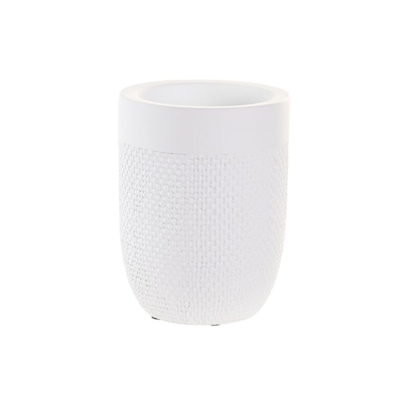 S3040994_0 Vaso DKD Home Decor Blanco Cemento 8 x 8 x 10,5 cm