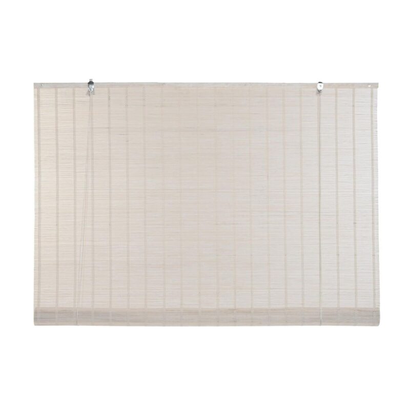 S3041666_0 Estor Enrollable DKD Home Decor Barnizado Blanco Bambú 120 x 2 x 230 cm