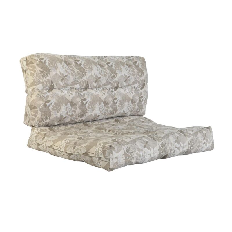 S3042618_0 Cojín DKD Home Decor De suelo Gris Marrón claro Aluminio Hoja de planta 120 x 80 x 16 cm