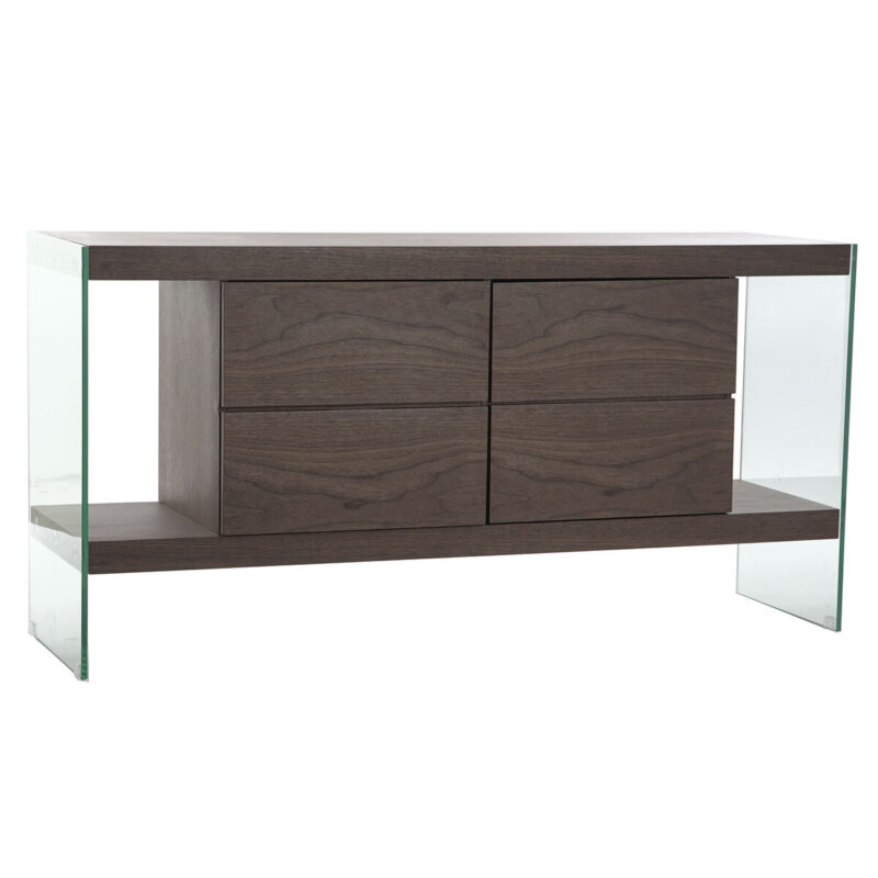 S3043963_0 Aparador DKD Home Decor Marrón Transparente Cristal Nogal Madera MDF 160 x 45 x 80 cm