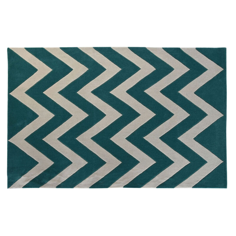 S3045038_0 Alfombra DKD Home Decor Poliéster Zig-zag Bicolor 120 x 180 x 2 cm