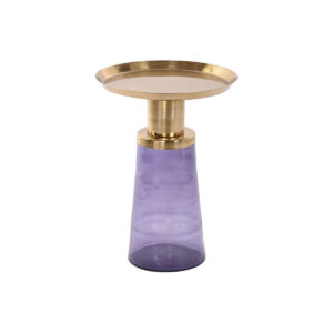 S3044060_0 Mesa auxiliar DKD Home Decor 37 x 37 x 50 cm Cristal Azul Dorado Hierro