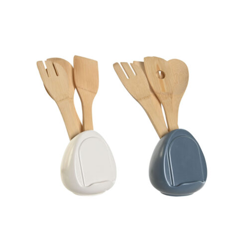 Bote para Utensilios de Cocina DKD Home Decor Dolomita 12 x 12 x 13 cm 6 x 1 x 30 cm (2 Unidades)