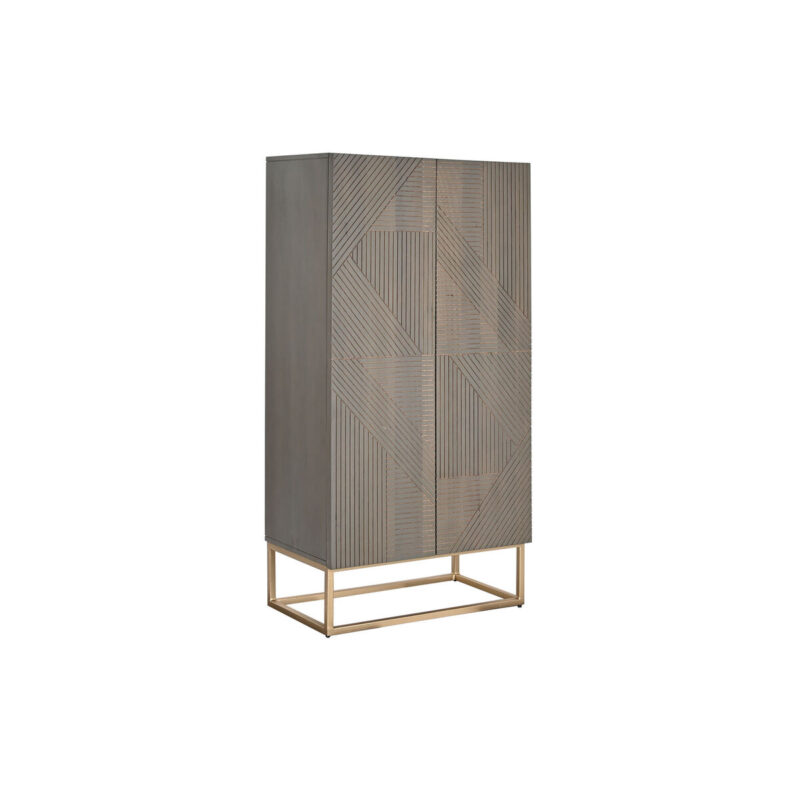 S3044112_0 Armario DKD Home Decor 70 x 38 x 140 cm Dorado Madera Gris oscuro