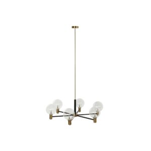 Lámpara de Techo DKD Home Decor 83 x 83 x 128 cm Cristal Negro Dorado Metal 9 W