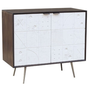 S3044254_0 Aparador DKD Home Decor Blanco Marrón Metal Madera de mango 90 x 43 x 80 cm 90 x 43 x 82 cm