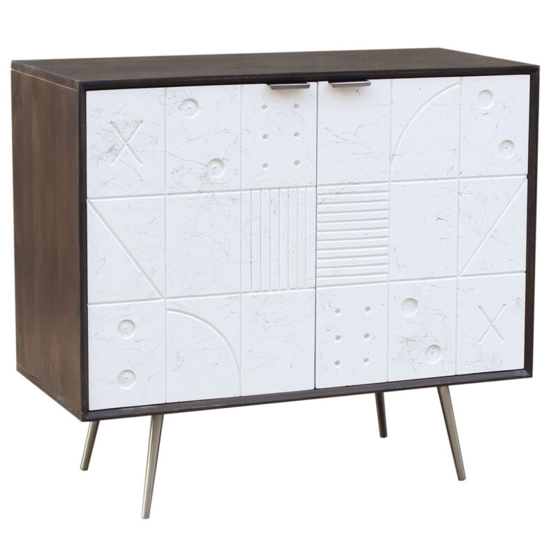 S3044254_0 Aparador DKD Home Decor Blanco Marrón Metal Madera de mango 90 x 43 x 80 cm 90 x 43 x 82 cm