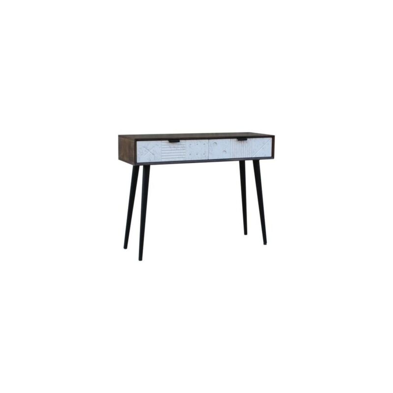 S3044256_0 Recibidor DKD Home Decor Blanco Negro Wengue 105 x 35 x 77 cm