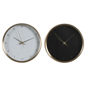 Reloj de Mesa DKD Home Decor Blanco Negro Dorado Mujer (2 Unidades)