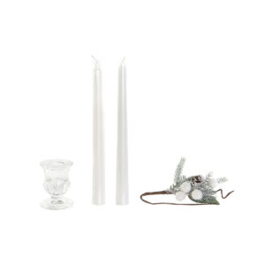 S3051944_0 Set de Velas DKD Home Decor Blanco Navidad 21 x 10 x 5 cm 2 x 2 x 20 cm (4 Piezas)