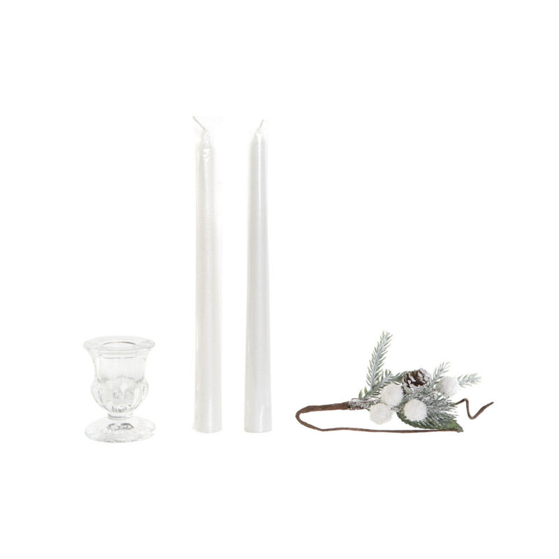 S3051944_0 Set de Velas DKD Home Decor Blanco Navidad 21 x 10 x 5 cm 2 x 2 x 20 cm (4 Piezas)