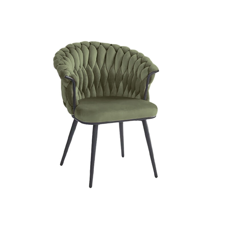 Silla DKD Home Decor Negro Verde Poliéster Terciopelo Metal 66 x 60 x 84 cm
