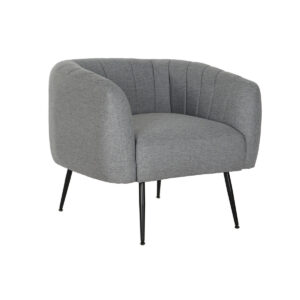 S3052906_0 Sillón DKD Home Decor Negro Gris Espuma Madera Metal 81 x 75 x 73 cm