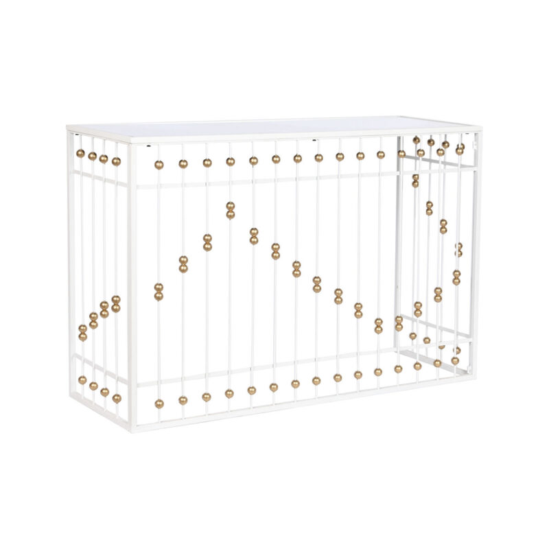 S3053756_0 Recibidor Home ESPRIT Blanco Dorado 120 x 40 x 80 cm