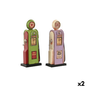 Figura Decorativa Home ESPRIT Magenta Pistacho Vintage gasolinera 7 x 4 x 17 cm (2 Unidades)