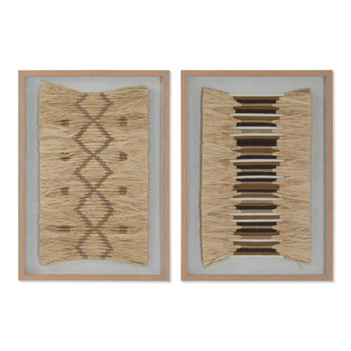 Cuadro 3D Home ESPRIT Rafia Poliestireno 50 x 3 x 70 cm 50 x 3,5 x 70 cm