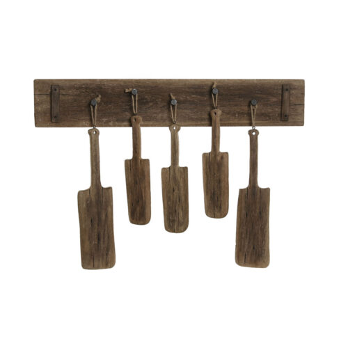 Perchero de Pared Home ESPRIT Natural Madera de Paulonia 89 x 6 x 62 cm