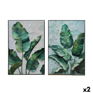 Cuadro Home ESPRIT Aluminio Madera MDF 80 x 3,5 x 120 cm (2 Unidades)