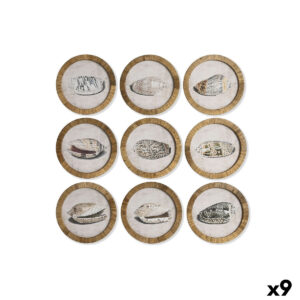 Cuadro Home ESPRIT Cristal Ratán 30 x 2 x 30 cm (9 Unidades)