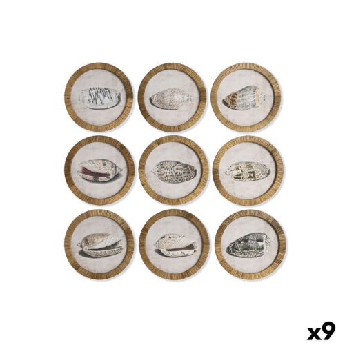 S3060551_0 Cuadro Home ESPRIT Cristal Ratán 30 x 2 x 30 cm (9 Unidades)