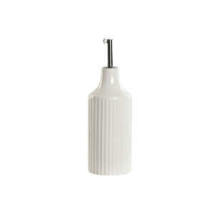Aceitera Home ESPRIT Blanco Plateado Acero Inoxidable Porcelana Urbano 350 ml 7 x 7 x 22 cm