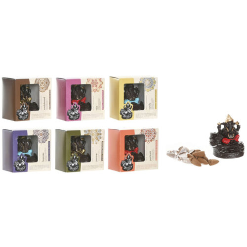 Quemador de esencias Home ESPRIT Cerámica Mandala Indio 13 x 8 x 12,5 cm Incienso (6 Unidades)