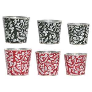 Set Adornos de Navidad Home ESPRIT Rojo Verde Navidad 21 x 21 x 19 cm (2 Unidades)