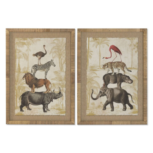 S3062603_0 Cuadro Home ESPRIT Cristal Abeto 50 x 2,5 x 70 cm (2 Unidades)