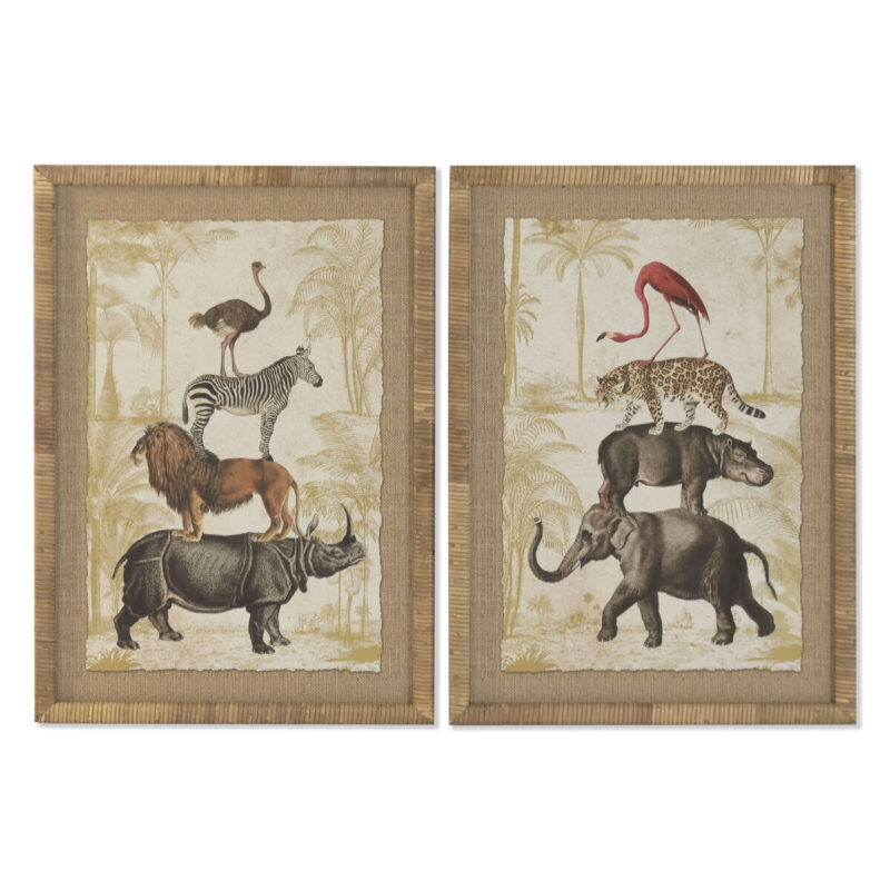 S3062603_0 Cuadro Home ESPRIT Cristal Abeto 50 x 2,5 x 70 cm (2 Unidades)