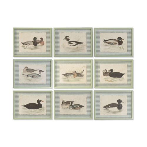 Cuadro Home ESPRIT Cristal Abeto 40 x 2.5 x 30 cm (9 Unidades)