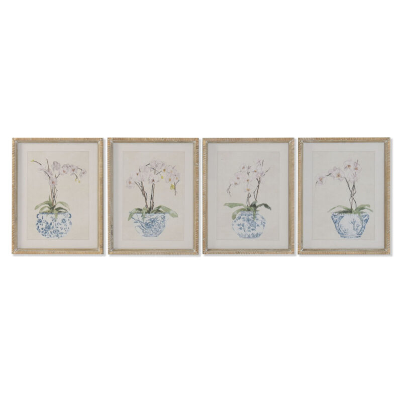 S3062607_0 Cuadro Home ESPRIT Cristal Abeto 35 x 2,5 x 45 cm (4 Unidades)