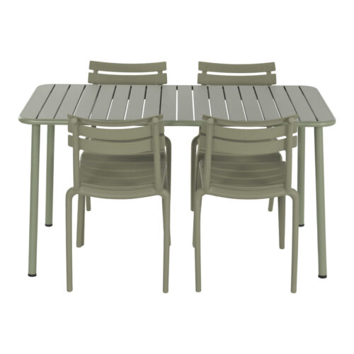 Conjunto de Mesa con 4 Sillas Home ESPRIT Verde Polipropileno Hierro 140 x 70 x 75 cm