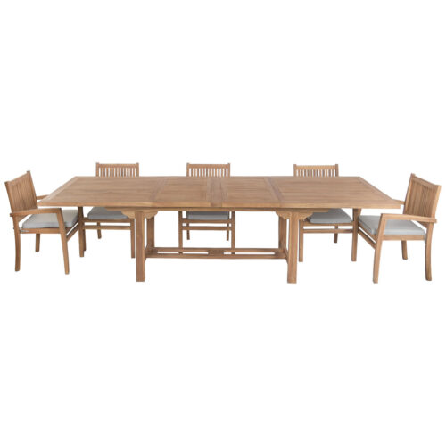 Conjunto de Mesa con Sillas Home ESPRIT Teca 210 X 100 X 76 CM