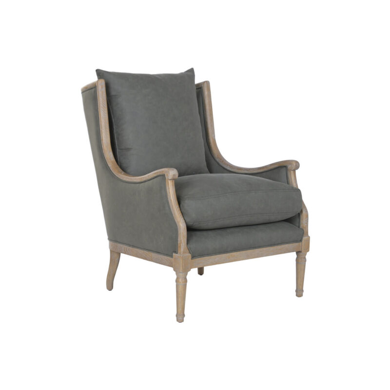 Butaca Home ESPRIT Marrón Verde Poliéster Fresno 74,5 X 85 X 98 CM