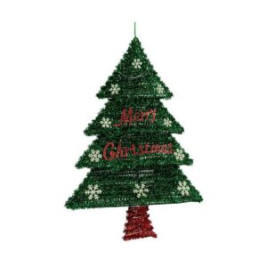 Árbol de Navidad Krist+ Rojo Verde Plateado Plata Polipropileno PET Plástico 44 x 58,8 x 7 cm Árbol de Navidad