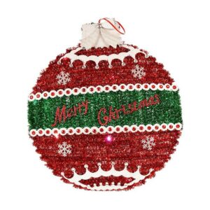 Bola de Navidad Krist+ Blanco Rojo Plateado Plata Polipropileno PET Plástico Luz LED