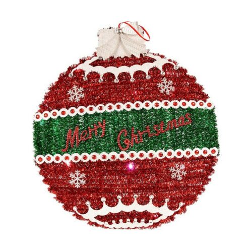 Bola de Navidad Krist+ Blanco Rojo Plateado Plata Polipropileno PET Plástico Luz LED
