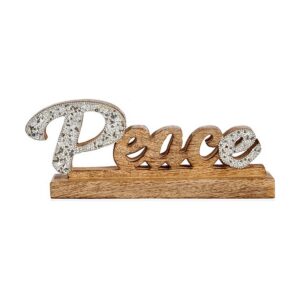 Figura Decorativa Krist+ Peace Plateado Purpurina 6 x 13 x 31 cm