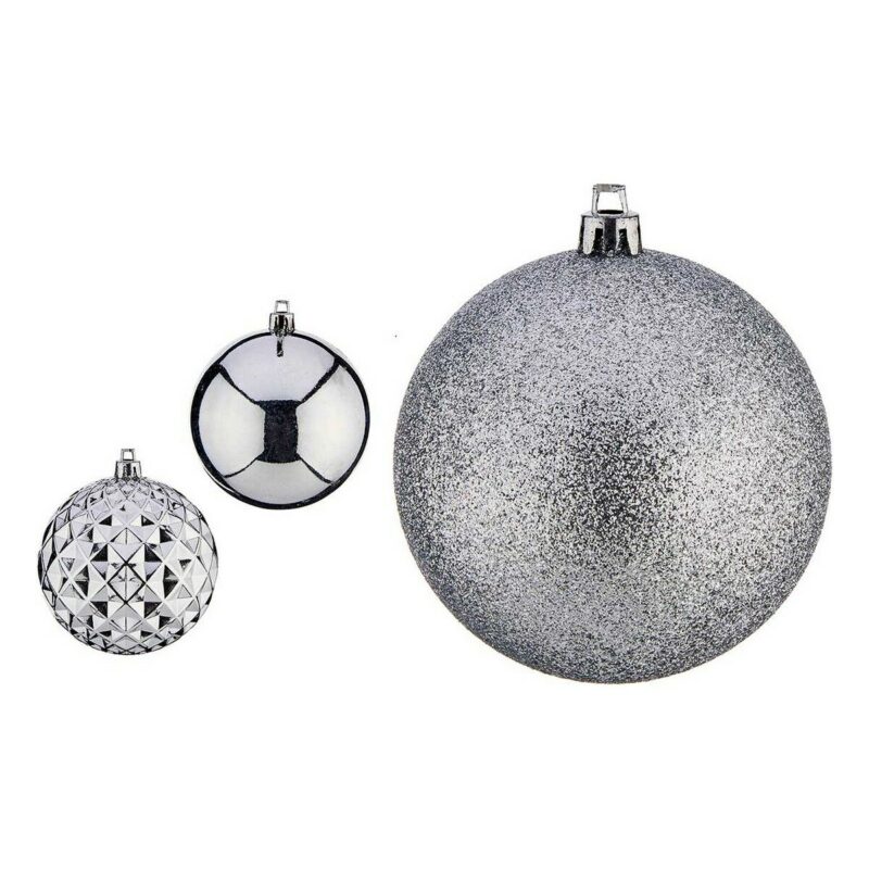 Bolas de Navidad Krist+ Plateado PVC Ø 8 cm 3 Unidades