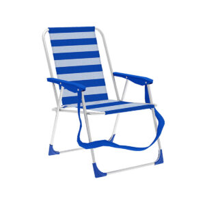 D1400060_0 Marbueno Silla Plegable Aluminio Rayas Azul y Blanco Playa y Piscina 53X56X78 cm 10312
