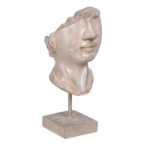 Figura Decorativa Beige Rostro 12,5 x 13,5 x 27,5 cm