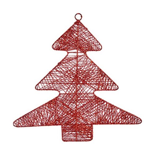 Adorno Navideño Krist+ Rojo Metal Árbol de Navidad 36,7 x 0,2 x 37,5 cm