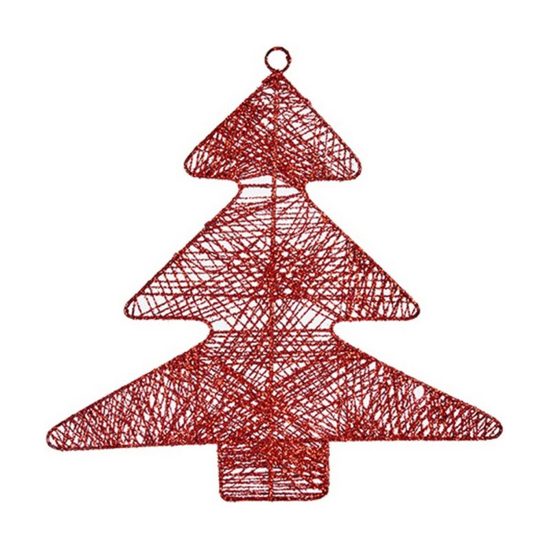 Adorno Navideño Krist+ Rojo Metal Árbol de Navidad 36,7 x 0,2 x 37,5 cm