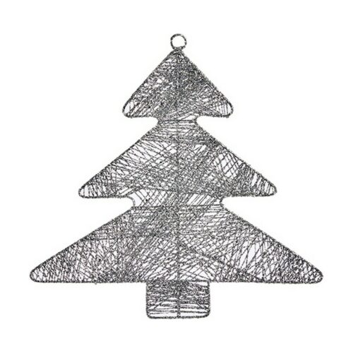 Adorno Navideño Krist+ Plateado Metal Plástico Árbol de Navidad 36,7 x 0,2 x 37,5 cm
