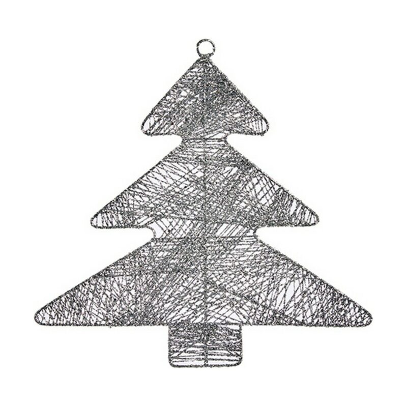 Adorno Navideño Krist+ Plateado Metal Plástico Árbol de Navidad 36,7 x 0,2 x 37,5 cm