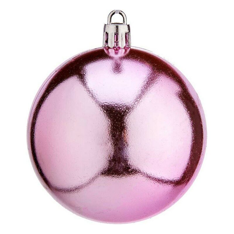 Bolas de Navidad Krist+ K1912476-4 Rosa Plástico Ø 7 cm 12 Unidades