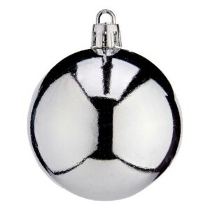 S3612901_0 Bolas de Navidad Krist+ K1912477-3 Plateado Plástico Ø 6 cm 24 Unidades