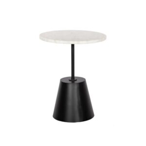 Mesa auxiliar DKD Home Decor Negro Blanco Metal Mármol 40 x 40 x 50 cm