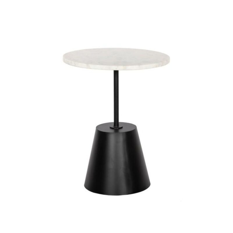 Mesa auxiliar DKD Home Decor Negro Blanco Metal Mármol 40 x 40 x 50 cm