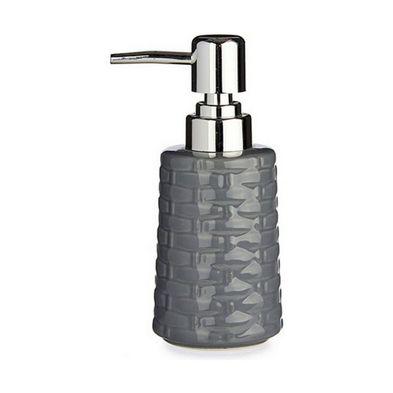 S3618126_0 Dispensador de Jabón Berilo Gris Plateado Cerámica 350 ml (6 Unidades)